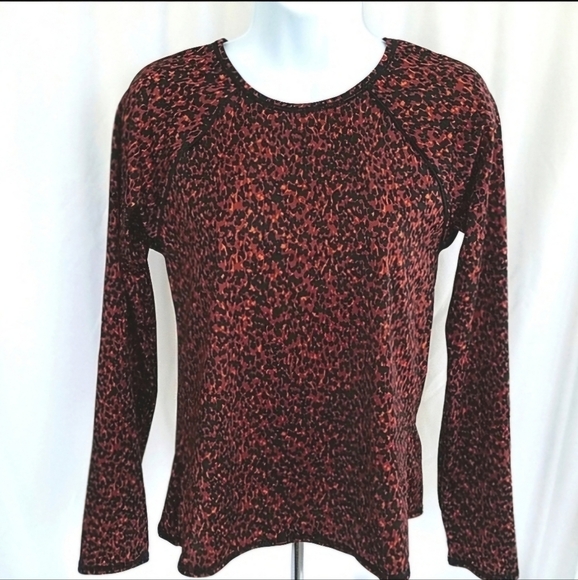 All in Motion Long Sleeve Crew Neck Rash Guard UPF 50+ Black Brown Size Large - Picture 1 of 3